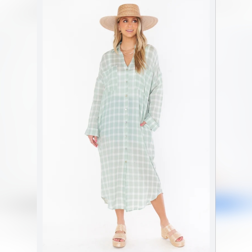 Show Me Your MuMu Green Plaid Maxi Dress